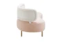 Taiya Cream White & Blush Pink 70" Boucle Fabric & Velvet Fabric Sofa - Side