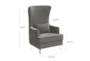 Aria Grey Fabric Wingback Chair With Acrylic Legs - Detail