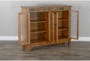 42" Rustic Brown Wood + Slate Stone Bookcase - Front