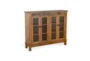 42" Rustic Brown Wood + Slate Stone Bookcase - Signature