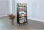 60" Dark Brown Wood 4 Shelf Folding Bookcase - Room