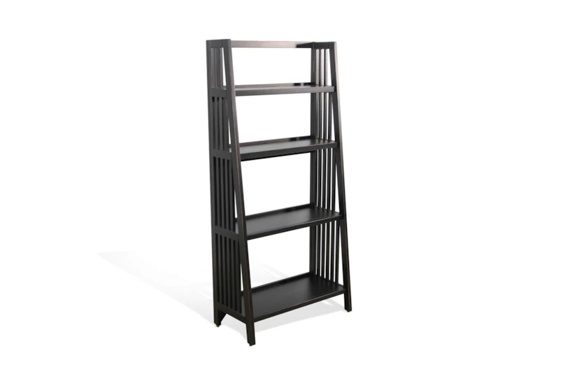 60" Dark Brown Wood 4 Shelf Folding Bookcase - 360