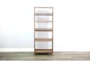 72" Light Brown Wood 5 Shelf Folding Bookcase - Front