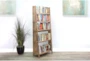 72" Light Brown Wood 5 Shelf Folding Bookcase - Room