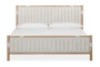 Kinsley Queen Wood & Boucle Channel Tufted Upholstered Platform Bed - Front