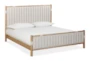 Kinsley Queen Wood & Boucle Channel Tufted Upholstered Platform Bed - Signature