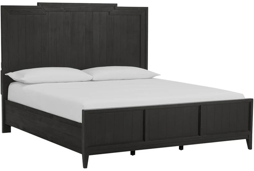 Christopher Black Queen Wood Panel Bed With USB - 360