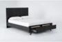 Joren Black California King Wood Platform Bed With Storage - Side